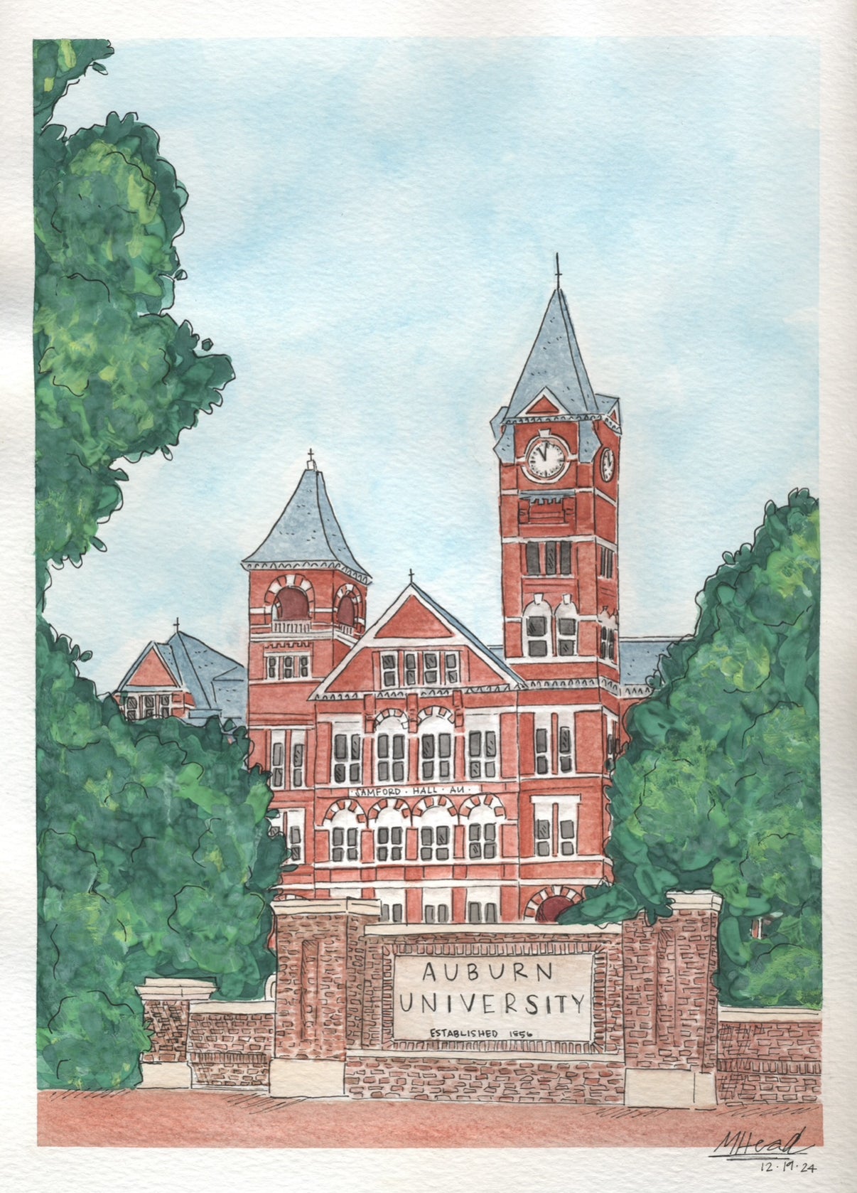 Auburn - Samford Hall Print